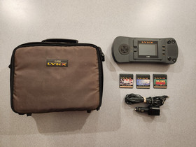 Atari Lynx Model 1 w/ 3 Games Case & Car Plug - Tested - No Battery Cover