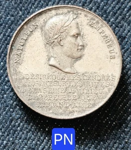 Belle Méd. Cuivre Argté 26mm- Retour Des Cendres De Napoléon I Par Montagny 1840 - Picture 1 of 3