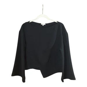 Blusa asimétrica Emporio Armani negra calce cuadrado manga campana carrera para mujer 4 - Imagen 1 de 7