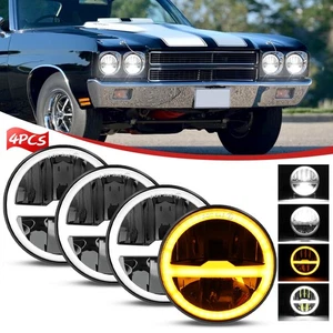 4PCS 5.75" 5-3/4 inch LED Headlights Hi/Lo Beam DRL for Chevy Chevelle 1964-1970 - Picture 1 of 12