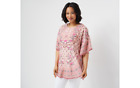 Tolani Collection Regular Printed Woven Caftan Tunic Beige Floral S A347003 Qvc