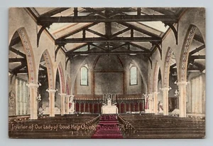 Interior Our Lady Good Help Church Mapleville RI Rhode Island unposted postcard - Picture 1 of 2