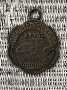 Targa vintage quarto di secolo gruppo 25 anni ottone bronzo auto d'epoca - Foto 1 di 3