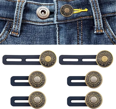 SUHAI 6 Pcs Button Extender for Trousers,Adjustable Button Waist Extender,Waist  - Image 1 of 4