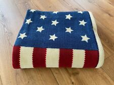 Ralph Lauren American Flag Warm Throw Home Collection Blanket Plush 64" x 67"