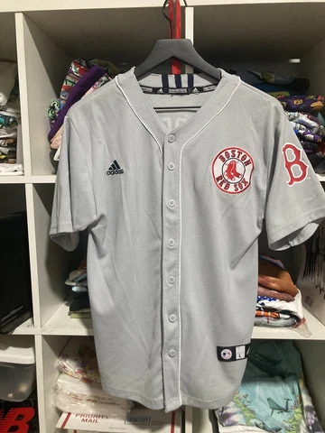 Boston Red Sox Jersey Dustin Pedroia MLB Adidas Vintage Y2K Large #15 Cover