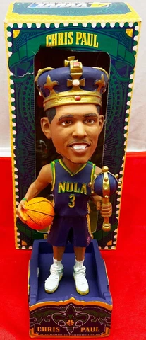 New NBA New Orleans Hornets Chris Paul NOLA Mardi Gras Bobblehead - Free Ship Cover
