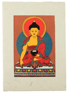 Carte de Vœux Bouddhiste Bouddha Shakyamuni - Papier Népalais - 2273 - Picture 1 of 3