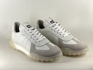 BRONX Womens UK 4 EU 37 White Reptile Print Leather & Suede Sneaker Trainers - Picture 1 of 15