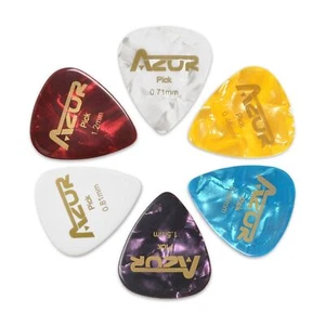 Púas de guitarra eléctrica acústica multicolor AZOR 6 piezas púas de celuloide antideslizante - Imagen 1 de 10