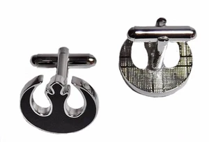Star Wars REBEL ALLIANCE Logo Silvertone/Enamel CUFFLINKS - Picture 1 of 1