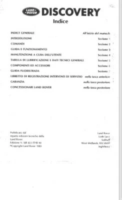 Manuale Uso E Manutenzione  Land Rover  Discovery LJI (200) FORMATO PDF - Immagine 1 di 3