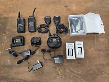 Lot of Motorola Radios with Chargers Batteries Remotes Used and in working order