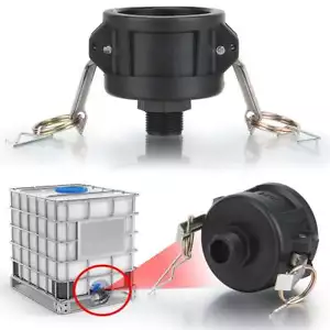 Tote Tank Adapter 275 330 IBC Garden Hose Drain Plug Connector 2''NPS/2" to 3/4" - Picture 1 of 12
