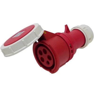 16 Amp Socket IP67 Coupler 5 Pin 3 Phase Waterproof 415V Red 16A Fast Fit - Image 1 of 4