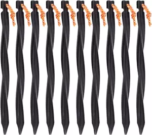 Tent Stakes Heavy Duty Metal Ground Pegs Camping Stake Tarp Anchors Tent Spikes - Picture 1 of 12