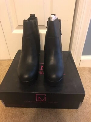 Material Niña Botas Marelyn ~ 4.5" Tacón Bloque ~ Cierre de Cremallera ~ Talla 8.5 Nuevas en Caja Foto 1 de 4