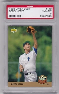 1993 UPPER DECK TOP PROSPECT #449 DEREK JETER ROOKIE GOLD HOLOGRAM PSA 8 - Picture 1 of 3