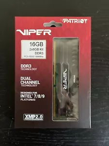 PATRIOT VIPER 16GB (2X8GB) DDR3 1600MHz PC3-12800 1.5V UDIMM PV316G160C0K - Picture 1 of 5