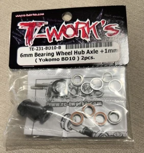 T-Work's 6mm Lager Radnabe Achse +1mm Yokomo BD10 2 Stk. 1/10 Tourenwagen - Bild 1 von 4