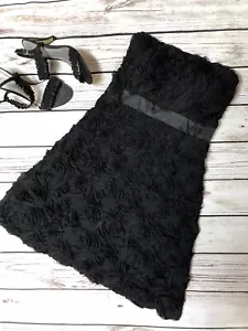 Strapless Little Black Dress With Rosettes - Picture 1 of 7