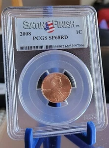 2008 P Lincoln Cent 1c PCGS SP68RD Satin Finish - Picture 1 of 2