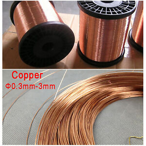 T2 Copper Wire Round Solid Bare Φ 0.3 0.4 0.5 0.6 0.8 1 2 3mm Good Conductivity