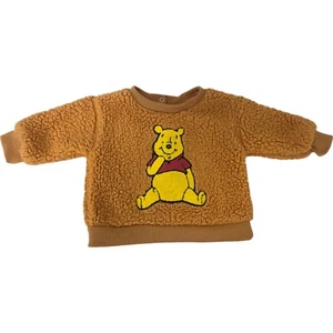 Disney Baby Pullover Sweater Toddler Size 0/3M Brown Faux Fur Winnie The Pooh - Picture 1 of 13