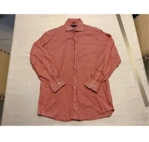 Tommy Hilfiger Mens 15 1/2 32-33 Medium Red Checks Classic L/S Dress Shirt - Picture 1 of 6