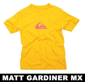 Quiksilver Kids / Childrens T-Shirt Mountain & Waves Yellow Age 8 10 12 14 16 - Picture 1 of 1