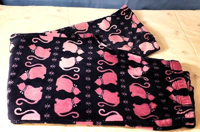 Laura Scott новинка Cat мягкий удобный лаунж брюки фиолетовый кошки и темно-синий флис L - Изображение 1 из 2