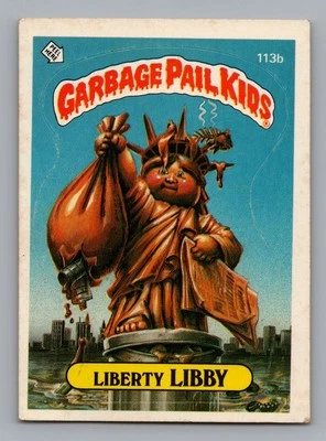 1986 Topps Garbage Pail Kids Series 3 Trading Card Sticker Liberty Libby #113b - Image 1 of 2