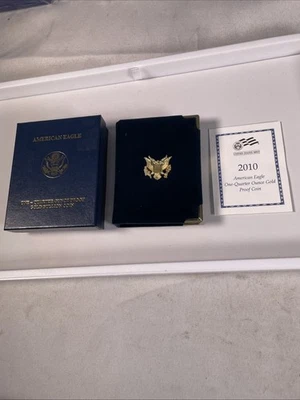 2010 Proof 1/4 oz Gold American Eagle Box and COA - No Coin - Image 1 of 4