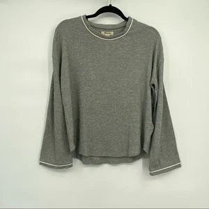 Madewell Damen grau & weiß Waffel Strick Long Glockenärmel Top Gr. XXS NEU - Bild 1 von 10