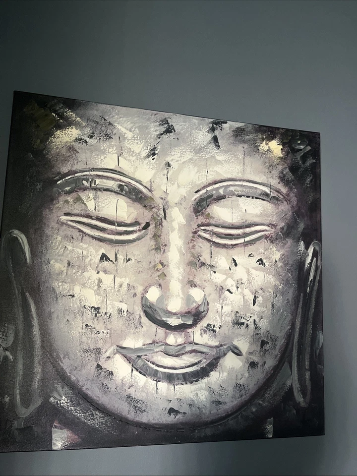 Pintura acrílica vintage del rostro de Buda.  Foto 1 de 4
