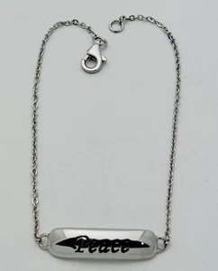 DaneCraft Tarnish Free 925 Sterling Silver Peace Bracelet 7 1/2” - Picture 1 of 5