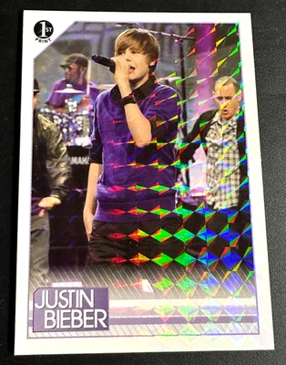 Justin Bieber 2010 Panini 1st Print Rookie RC Parallel Prism Holo SP  #1 RC HTF! - Image 1 of 2