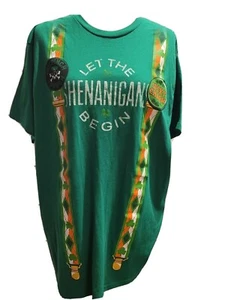 St. Patrick's Day Green T-shirt Men's Size XL 46/48 Let the Shenanigans Begin - Picture 1 of 6