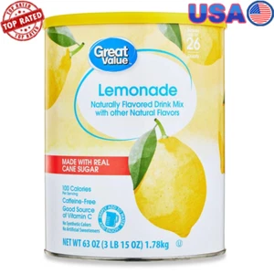Lemonade Drink Mix Powder 63 oz Makes 26 Quarts Refreshing Summer Beverage New - Picture 1 of 8