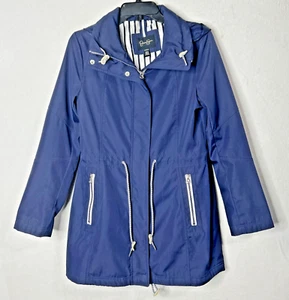 NWOT JESSICA SIMPSON JACKET WATER-RESISTANT ANORAK HOODED Sz M Blue MSRP $220 - Picture 1 of 6