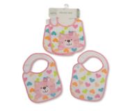 754 Large Long Sleeved Baby Bibs Unisex with PEVA back Single or 2-Pack