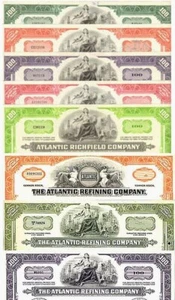 RARE LOTS(S) of 100 ARCO STOCK CERTIFICATES! EACH LOT HAS DIFF TITLE &/OR COLOR! - Picture 1 of 1