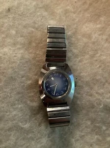 MID CENTURY MODERN NELSON LADIES WRISTWATCH BLUE FACE Needs new battery - Picture 1 of 7