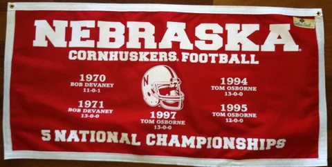 Nebraska Cornhuskers NCAA National Champions Football Banner Cover