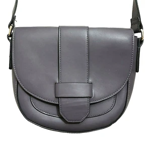 A New Day Crossbody Purse Bag Gray Pebbled Adjustable Faux Leather Magnetic Flap - Picture 1 of 8