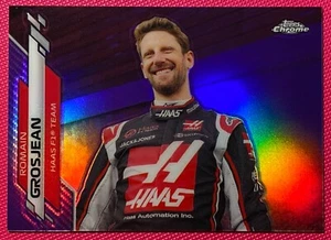 Tarjeta Topps Chrome Formula 1 2020, Grosjean #190 Purple Refractor F1 #105/399 - Imagen 1 de 2