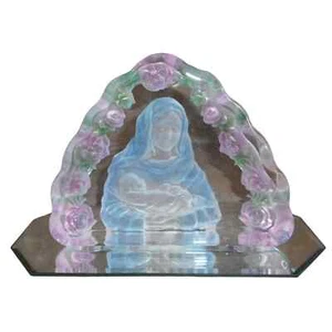 The Glass Gallery Crystal Collection #6 Madonna & Child Handmade Crystal w/Box - Picture 1 of 10