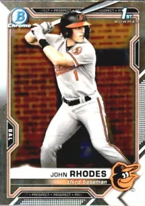 2021 Bowman Draft 1st Base Chrome BDC80 John Rhodes Baltimore Orioles - Bild 1 von 2