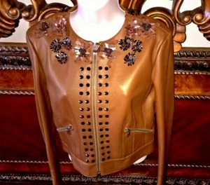 NEW $4500.00 PRADA MADE IN ITALY LEATHER BROWN JACKET SIZE US 6/ ITALY 42 - Picture 1 of 22
