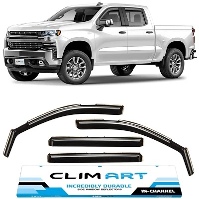 Sun Rain Visors 防风防雨罩适用于 2019 - 2025 雪佛兰索罗德 1500 Crew Cab — 第 1/4 张图片